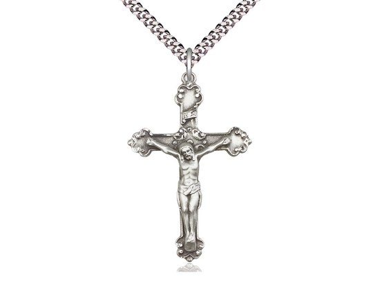 STERLING SILVER FANCY EDGE WITH 24'' CHAIN