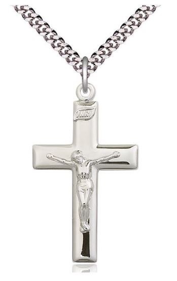 SS CRUCIFIX POLISHED 24 HVY CURB CHAIN