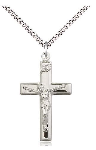 SS CRUCIFIX POLISHED SN 18" CH