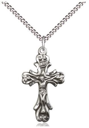 SS CRUCIFIX SN 18 CHAIN CURLS