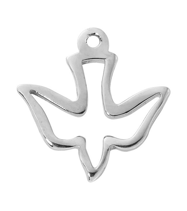 STERLING SILVER CUT OUT DOVE ON 16-18'' CHAIN