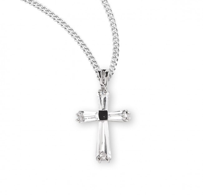 SS CRYSTAL CUBIC ZIRCONIA CROSS