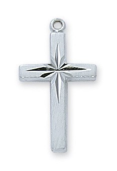 SS ENGRAVED CROSS 18&quot; CHAIN