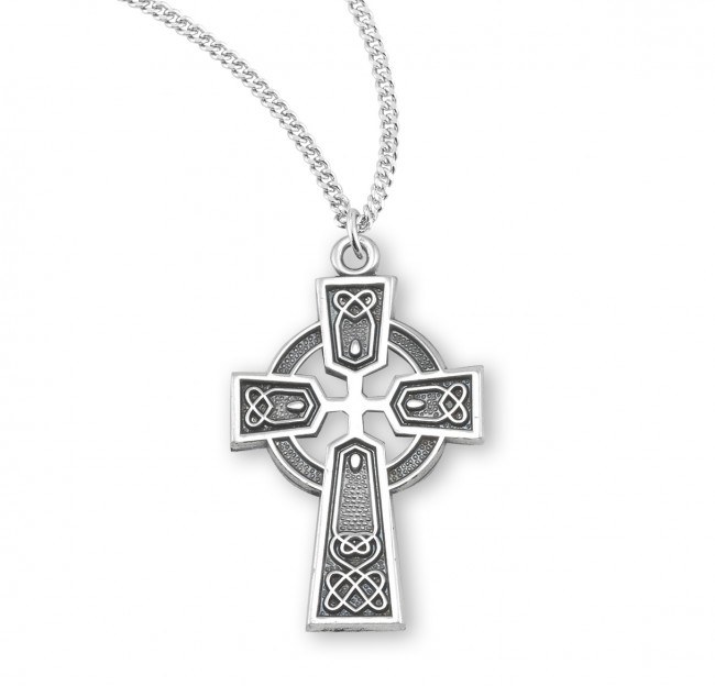 SS GREEN ENAMELED CELTIC CROSS