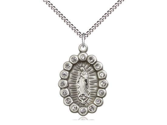 STERLING SILVER OUR LADY OF GUADALUPE WITH CRYSTAL