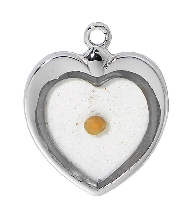 STERLING SILVER HEART MUSTARD SEED
