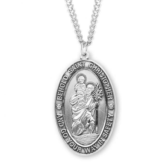 SS LARGE ST CHRISTOPHER OVAL MEDAL