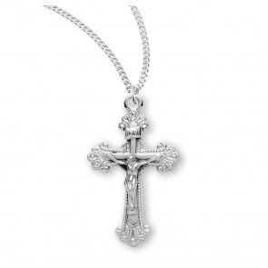STERLING SILVER MEDIUM FANCY CRUCIFIX