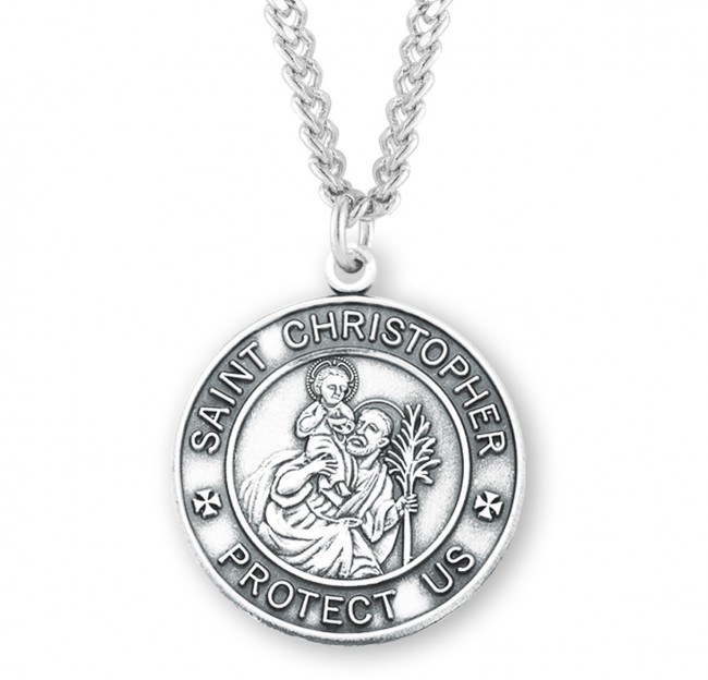 SS MEDIUM ROUND ST CHRISTOPHER MEDAL