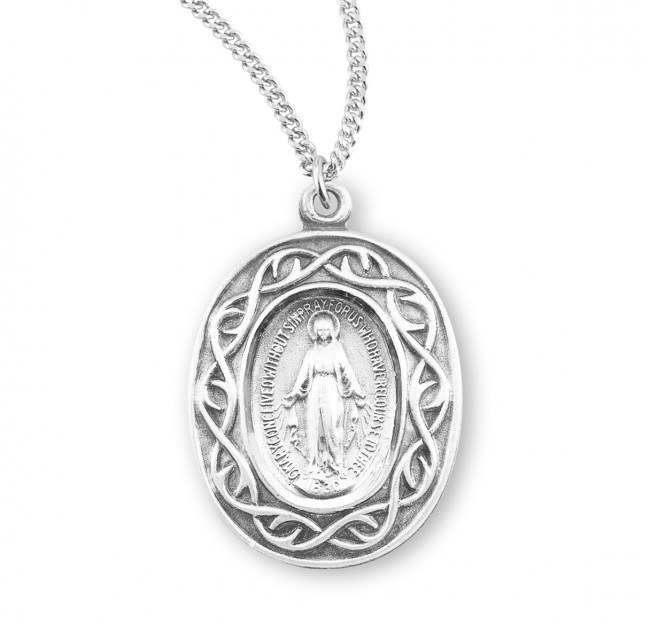 SS MIRACULOUS MEDAL WITH CROWN OF THORNS
