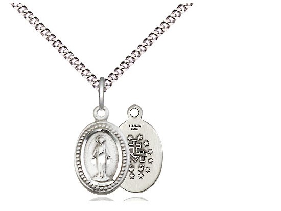 STERLING SILVER MIRACULOUS MEDAL 13'' BABY CHAIN