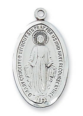 SS MIRACULOUS MEDAL 18" CHAIN