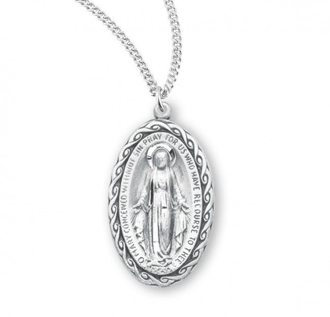 SS OVAL SHAPED MIRACULOUS MEDAL