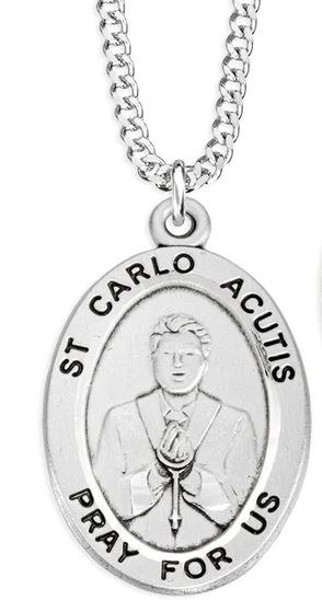 STERLING SILVER OVAL ST CARLO ACUTIS