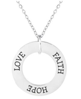 STERLING SILVER PENDANT RIGHT FAITH, HOPE, LOVE
