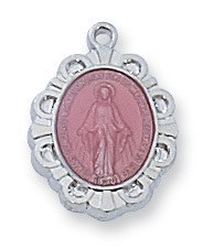 SS PINK MIRACULOUS MEDAL 16&quot; CHAIN