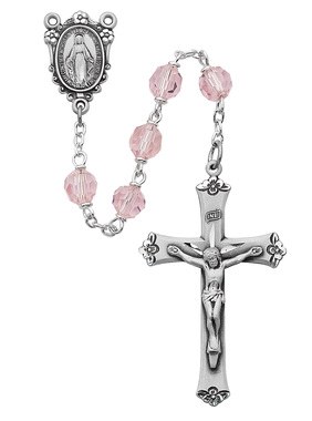 SS PINK TINCUT ROSARY