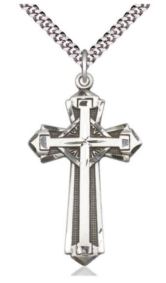 SS PLAIN CROSS 24" CHAIN