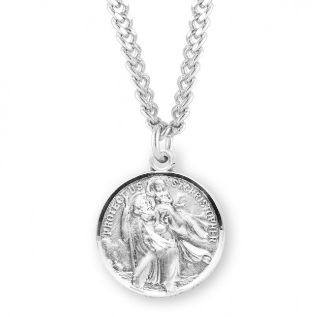 SS ROUND ST CHRISTOPHER &amp; ST RAPHAEL DOUBLE SIDED MEDAL
