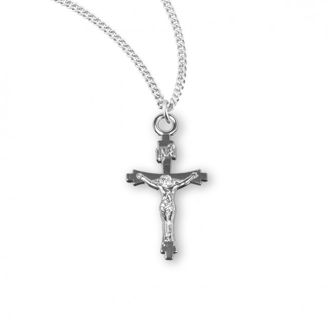 SS FLARE TIPPED CRUCIFIX 18&quot; CHAIN