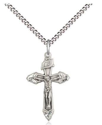 SS SMALL CRUCIFIX 18" CHAIN