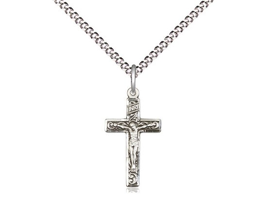 STERLING SILVER CRUCIFIX WITH 18'' CHAIN