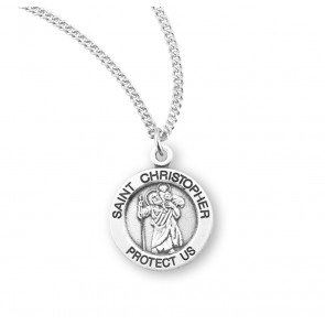 STERLING SILVER SMALL ST. CHRISTOPHER MEDAL
