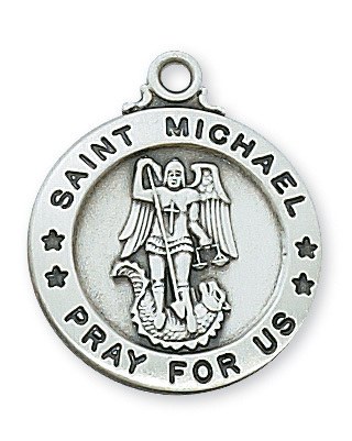 SS ST MICHAEL 20&quot; CHAIN ROUND MEDAL
