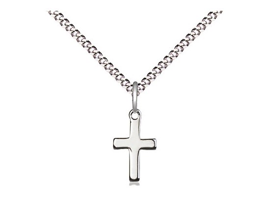 STERLING SILVER TINY BABY CROSS WITH 13'' CHAIN