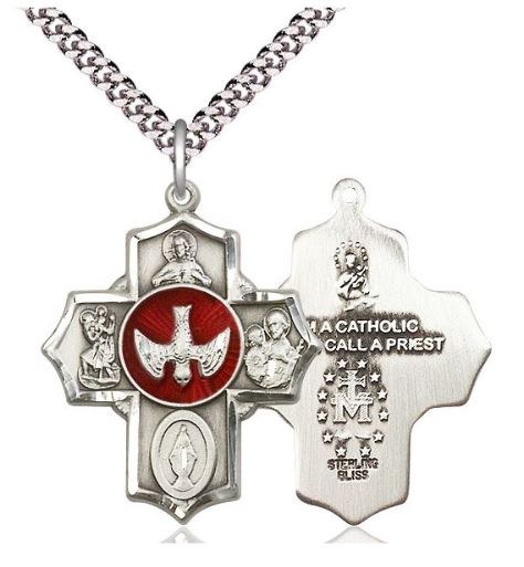 SS5-WAY MEDAL RED EPOXY 24"CH