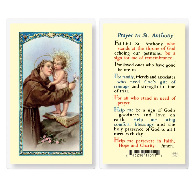 ST ANTHONY PRAYER TO - Divine Mercy Gift Shop