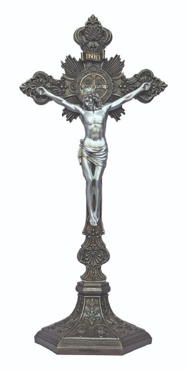 ST BENEDICT CRUCIFIX 17" STANDS/HANGS