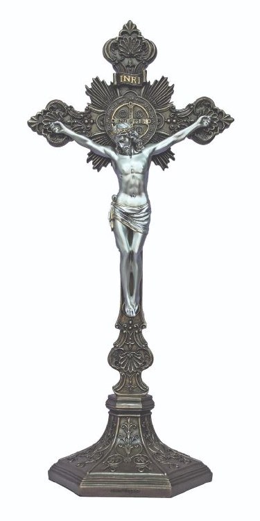 ST BENEDICT CRUCIFIX 17&quot; STANDS/HANGS