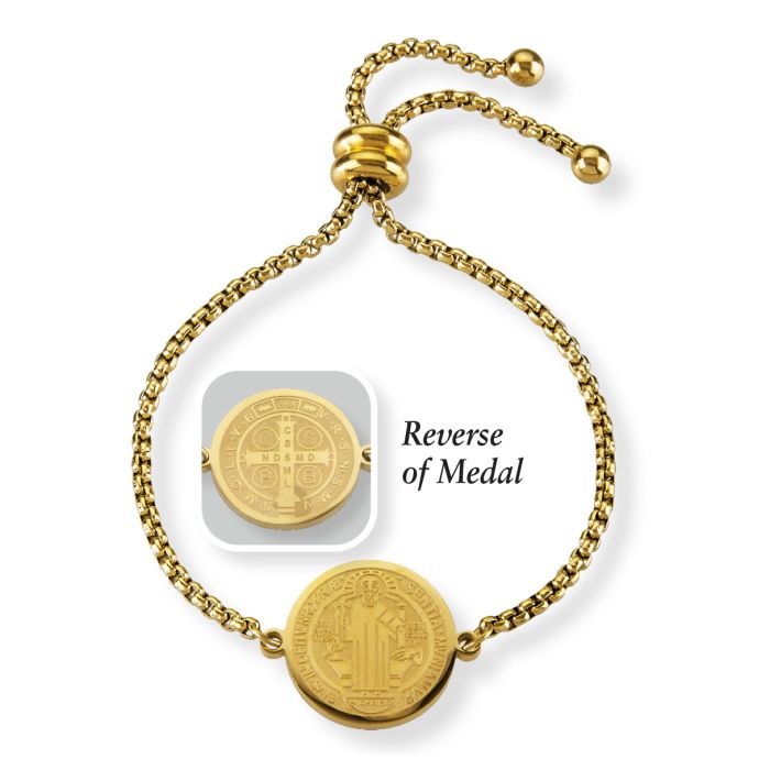 ST BENEDICT ADJUSTABLE GOLD BRACELET