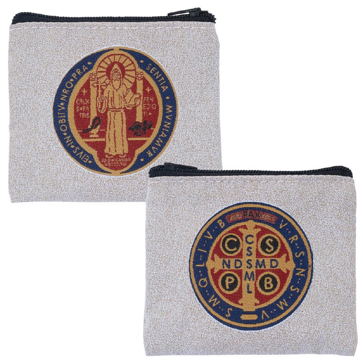 ST BENEDICT ROSARY POUCH - HAND WOVEN