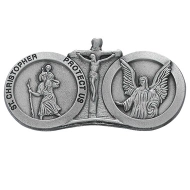 ST CHRISTOPHER &amp; GUARDIAN ANGEL VISOR CLIP