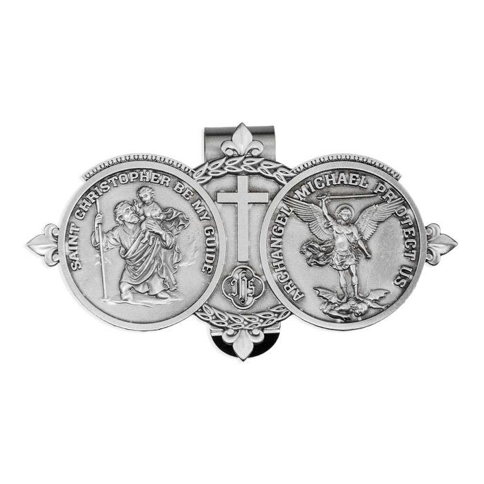 ST. CHRISTOPHER AND ST. MICHAEL VISOR CLIP