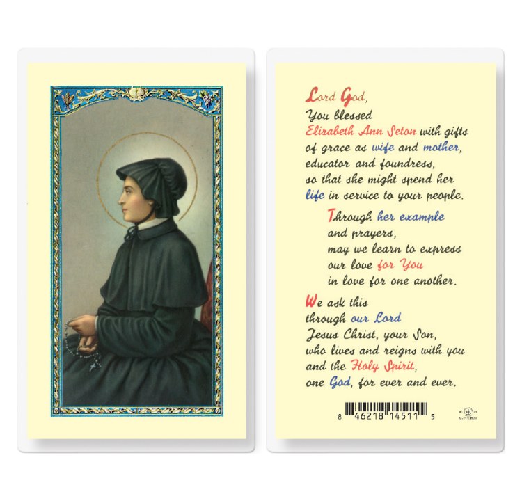 ST ELIZABETH ANN SETON PRAYERCARD