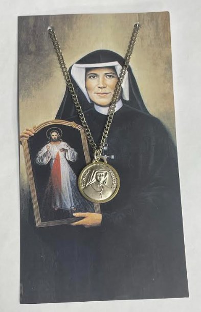ST FAUSTINA MEDAL W/ 18&quot; CHAIN