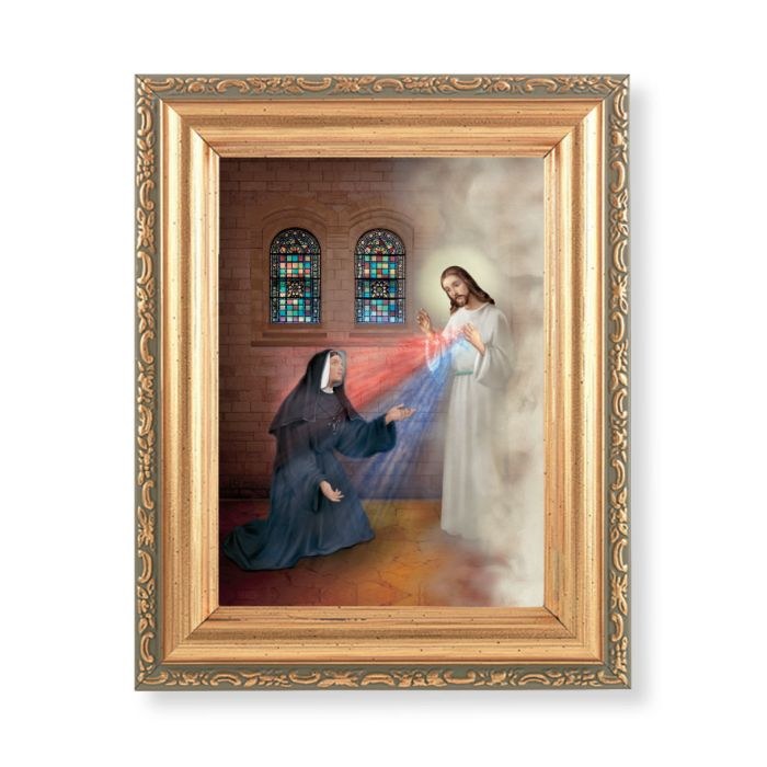ST FAUSTINA WITH DIVINE MERCY FRAMED PRINT