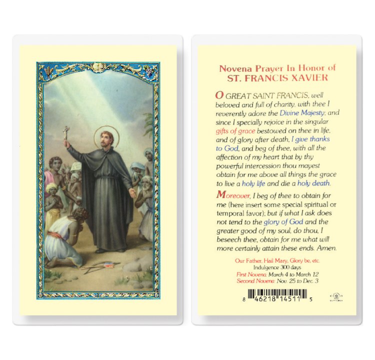 NOVENA PRAYER ST FRANCIS XAVIER - Divine Mercy Gift Shop