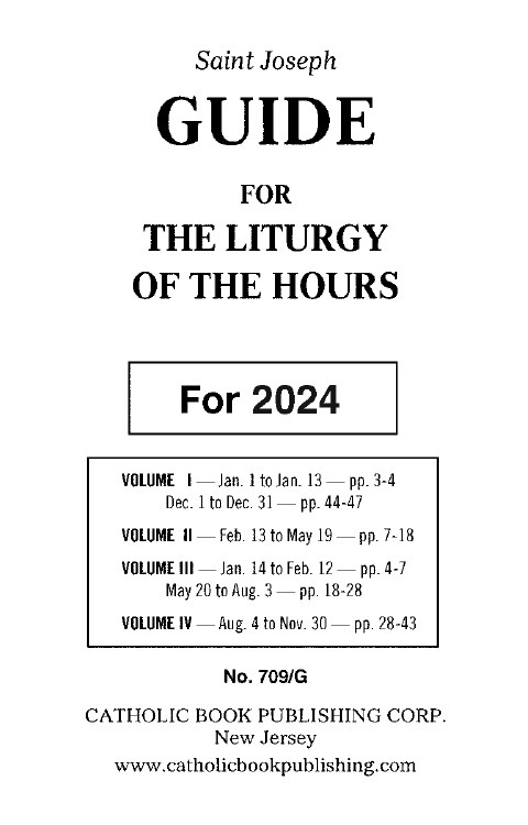 2024 ST JOSEPH GUIDE FOR THE LITURGY OF THE HOURS LARGE PRINT