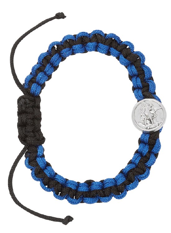 ST.MICHAEL CORD BLUE/BLACK BRACELET
