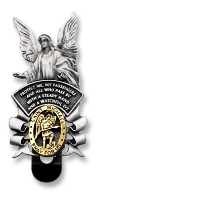 ST MICHAEL &amp; GUARDIAN ANGEL VISOR CLIP