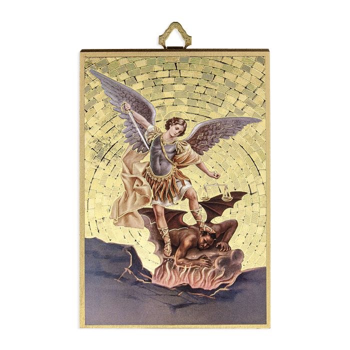 ST MICHAEL MOSAIC PLAQUE
