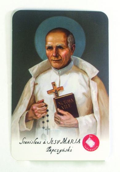 ST STANISLAUS PAPCZYNSKI RELIC PRAYER CARD