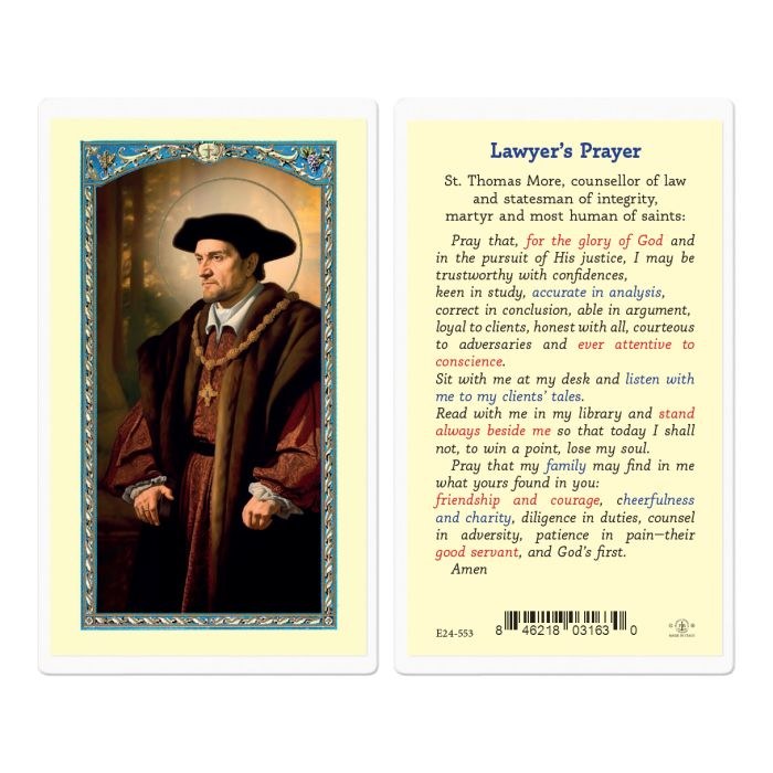 ST THOMAS MORE LAMINATED HOLY CARD