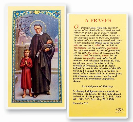 ST VINCENT PRAYER CARD