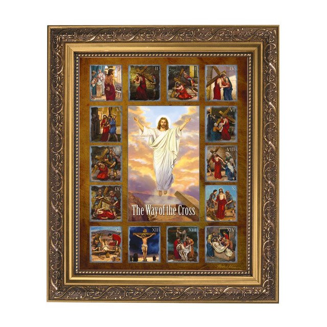 STATIONS OF THE CROSS FRAMED PRINT