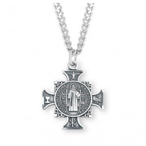 STERLING SILVER ST. BENEDICT CROSS MEDAL